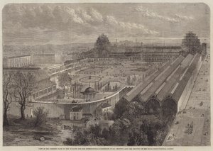 Vista del estado actual del edificio para la Exposición Internacional de 1862