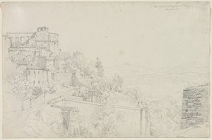 San Agostino desde Bulagajo, Perugia, 1829 de Edward Jakob von Steinle