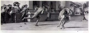 La carrera de Atalanta, grabado por Jean F. Joubert (1810-84) publicado por The Fine Art Society