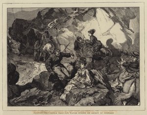 Bocetos de vacaciones, una parada para agua durante un ascenso de Snowdon de Edward John Gregory