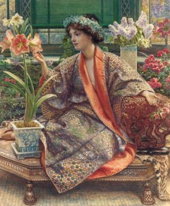 Una flor de invernadero de Edward John Poynter