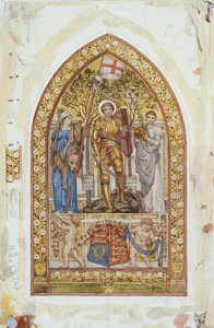 Diseño para el mosaico de San Jorge con estudios marginales, 1869 de Edward John Poynter