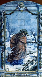 Febrero, de una serie de paneles de azulejos para la Cocina Holandesa, 1867-8 de Edward John Poynter