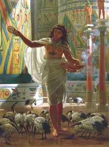 Alimentando al ibis sagrado en los salones de Karnak de Edward John Poynter