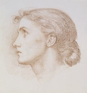 Estudio de la cabeza de una joven de Edward John Poynter