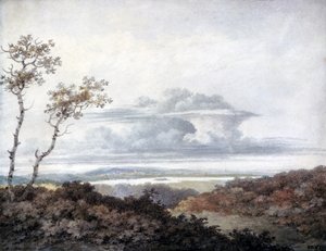 Paisaje rural con estudios posteriores de nubes por Luke Howard (1772-1864) c.1808-11
