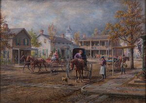 Una calle del pueblo, 1916 de Edward Lamson Henry
