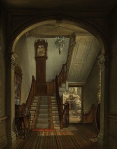 Reloj antiguo en las escaleras, 1868