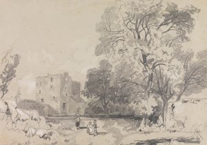 Una casa torre en ruinas de Edward Lear