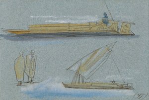 Barcos en el Nilo de Edward Lear