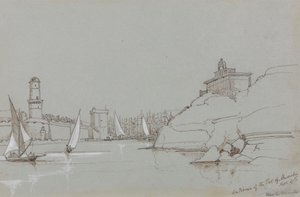 Entrada al puerto de Marsella de Edward Lear