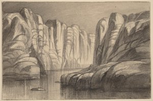 Río que serpentea entre una formación rocosa (Filae, Egipto) de Edward Lear