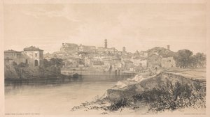 Roma desde la Via della Porta San Paolo, de «Vistas de Roma y sus alrededores», 1841 de Edward Lear