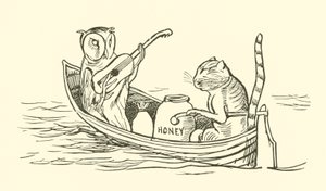 El búho y el gatito (grabado)