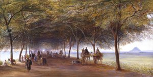 El camino a las pirámides de Giza, c. 1873 de Edward Lear