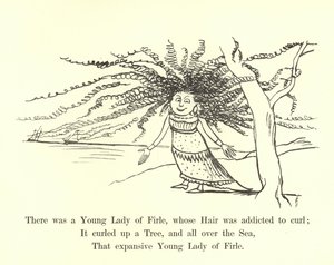 Había una Joven Dama de Firle, cuyo Cabello era adicto a rizarse