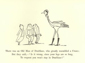 Había un viejo de Dunblane, que se parecía mucho a una grulla