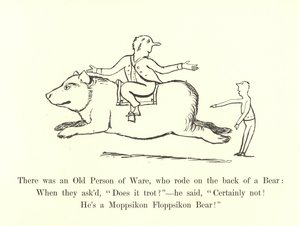 Había una Vieja Persona de Ware, que montaba en la espalda de un Oso de Edward Lear