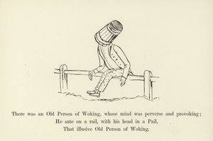 Había una persona mayor de Woking, cuya mente era perversa y provocadora