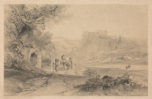 Valmontone, de «Vistas de Roma y sus alrededores», 1841 de Edward Lear