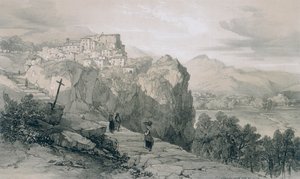 Vistas de Roma y sus Alrededores: Rocca Giovane y en la Distancia los Pueblos de Licenza y Civitella di Licenza de Edward Lear