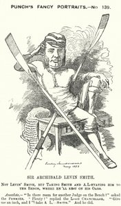 Caricatura de Punch: Archibald Levin Smith, juez inglés y remero que compitió en la carrera de botes universitarios y en la regata real de Henley de Edward Linley (after) Sambourne