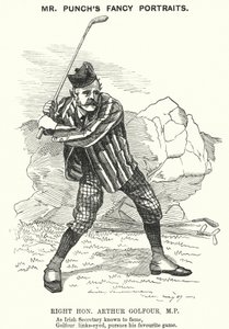 Caricatura de Punch: Arthur Balfour, político conservador británico y primer ministro (grabado) de Edward Linley (after) Sambourne
