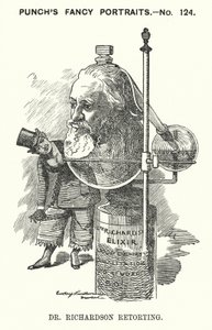 Caricatura de Punch: Benjamin Ward Richardson, médico inglés (grabado) de Edward Linley (after) Sambourne