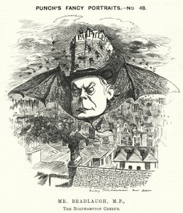 Caricatura de Punch: Charles Bradlaugh, político liberal inglés y ateo