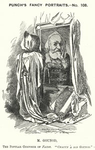 Caricatura de Punch: Charles Gounod, compositor francés (grabado)