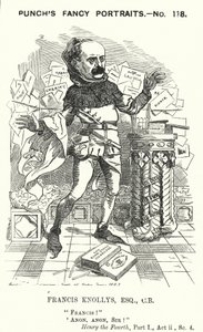Caricatura de Punch: Francis Knollys, secretario privado del Príncipe de Gales (grabado) de Edward Linley (after) Sambourne