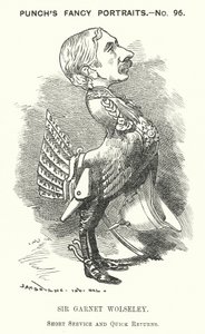 Caricatura de Punch: Garnet Wolseley de Edward Linley (after) Sambourne