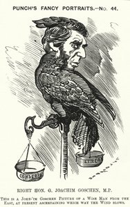 Caricatura de Punch: George Goschen de Edward Linley (after) Sambourne