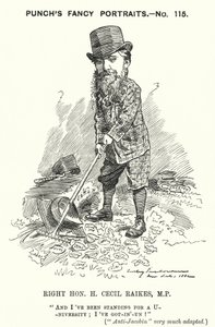 Caricatura de Punch: Henry Cecil Raikes, político conservador inglés (grabado) de Edward Linley (after) Sambourne