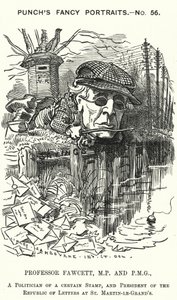 Caricatura de Punch: Henry Fawcett, político y economista inglés (grabado) de Edward Linley (after) Sambourne