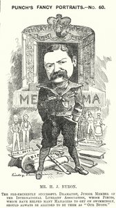 Caricatura de Punch: Henry James Byron, dramaturgo inglés (grabado) de Edward Linley (after) Sambourne