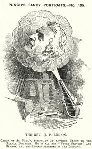 Caricatura de Punch: Henry Liddon, teólogo inglés (grabado) de Edward Linley (after) Sambourne