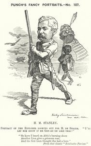 Caricatura de Punch: Henry Morton Stanley, periodista y explorador galés