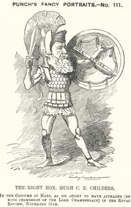 Caricatura de Punch: Hugh Childers, político liberal inglés (grabado) de Edward Linley (after) Sambourne
