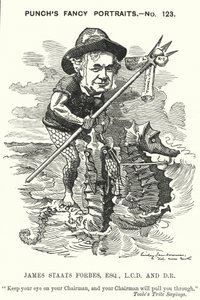 Caricatura de Punch: James Staats Forbes, ingeniero ferroviario y administrador escocés (grabado) de Edward Linley (after) Sambourne
