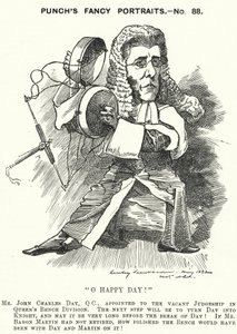 Caricatura de Punch: John Charles Day, abogado y juez inglés (grabado) de Edward Linley (after) Sambourne