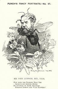 Caricatura de Punch: John Lubbock de Edward Linley (after) Sambourne