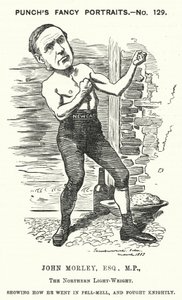 Caricatura de Punch: John Morley, político liberal inglés (grabado) de Edward Linley (after) Sambourne