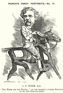 Caricatura de Punch: Joseph Edgar Boehm, escultor inglés de Edward Linley (after) Sambourne