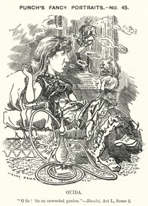 Caricatura de Punch: Ouida (Maria Louise Rame), novelista inglesa (grabado) de Edward Linley (after) Sambourne