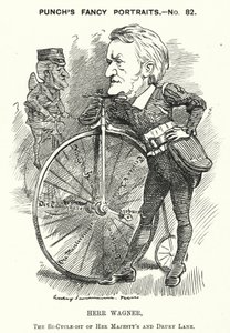 Caricatura de Punch: Richard Wagner, compositor alemán (grabado) de Edward Linley (after) Sambourne