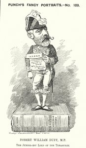 Caricatura de Punch: Robert William Duff, político liberal escocés (grabado) de Edward Linley (after) Sambourne