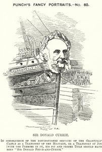 Caricatura de Punch: Sir Donald Currie, armador, político y filántropo escocés (grabado) de Edward Linley (after) Sambourne