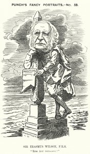 Caricatura de Punch: Sir Erasmus Wilson, cirujano y dermatólogo inglés de Edward Linley (after) Sambourne