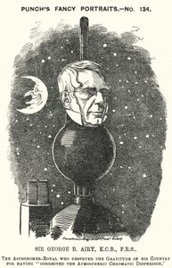 Caricatura de Punch: Sir George Biddell Airy, astrónomo real inglés (grabado) de Edward Linley (after) Sambourne